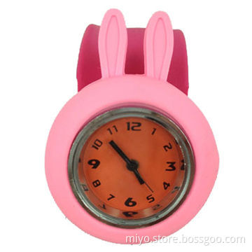 Children's watch in silicone animal shape case and slap strap, stylish and beautiful designs